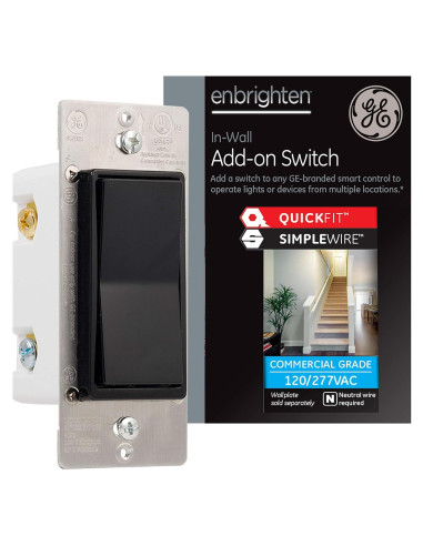 Interruptor Adicional GE Enbrighten 47186 Negro Z-Wave Zigbee