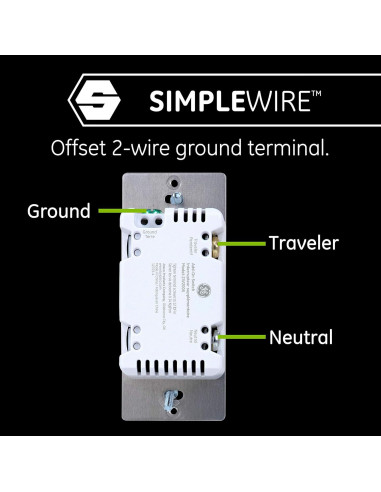 Interruptor Adicional GE Enbrighten 47186 Negro Z-Wave Zigbee