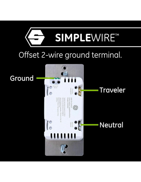 Interruptor Adicional GE Enbrighten 47186 Negro Z-Wave Zigbee