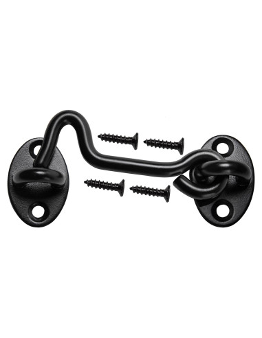 Pestillo de puerta de granero Klurent 10.16 cm metal negro