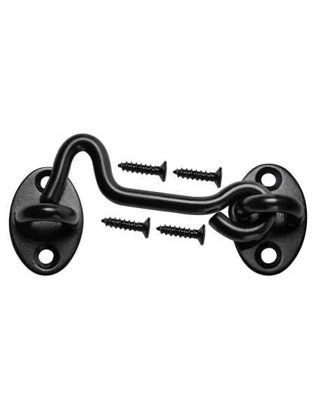 Pestillo de puerta de granero Klurent 10.16 cm metal negro