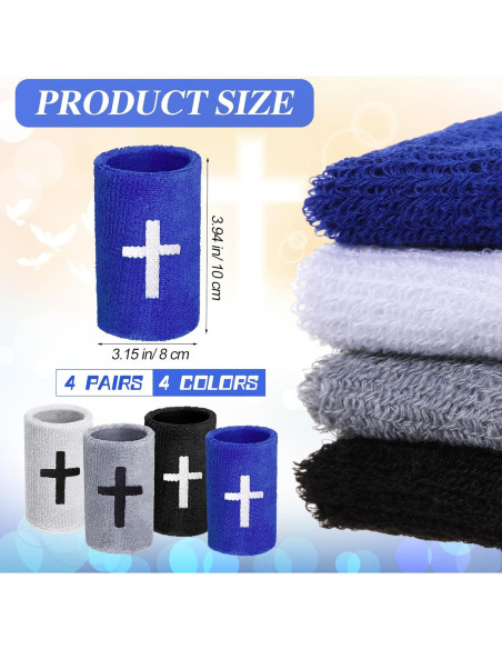 4 Muñequera Deportiva Shyyween LOO0072 Absorbente Color Mezclado