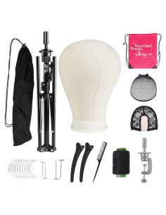 Soporte de Peluca Trípode Neverland 160 cm con Cabeza de Lienzo