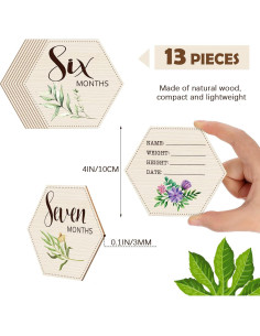 Tarjetas Mensuales de Hitos de Madera Amyhill - 13 Pcs 2