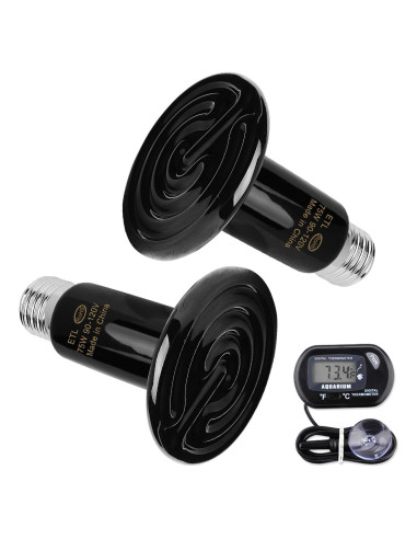 Lámpara de Calor Cerámica 75W OMAYKEY para Reptiles y Anfibios