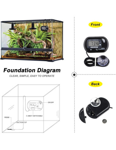 Lámpara de Calor Cerámica 75W OMAYKEY para Reptiles y Anfibios