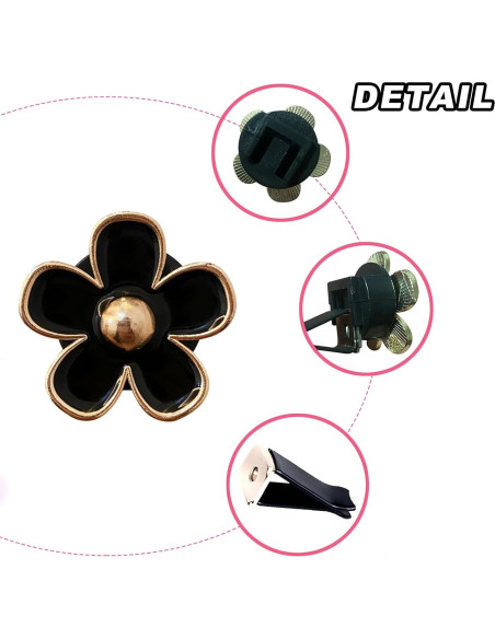 4 Clips de Metal Margarita CYG&CL para Ventilación de Coche