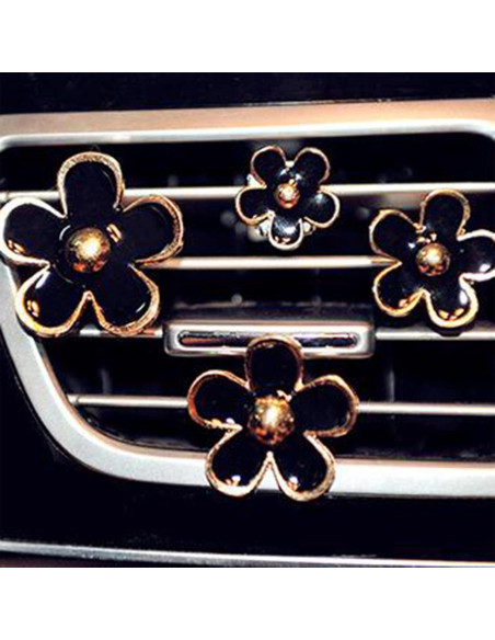 4 Clips de Metal Margarita CYG&CL para Ventilación de Coche