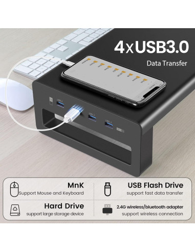 Soporte para Monitor Vaydeer con Hub USB 3.0 - Hasta 27"