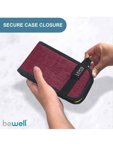 Organizador de Pastillas Plegable Lewis N. Clark - 14 Compartimentos Burdeos