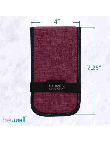 Organizador de Pastillas Plegable Lewis N. Clark - 14 Compartimentos Burdeos