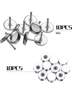 Monturas de Pendientes de Cabochón Aylifu 10pcs 6mm Acero Inoxidable 2