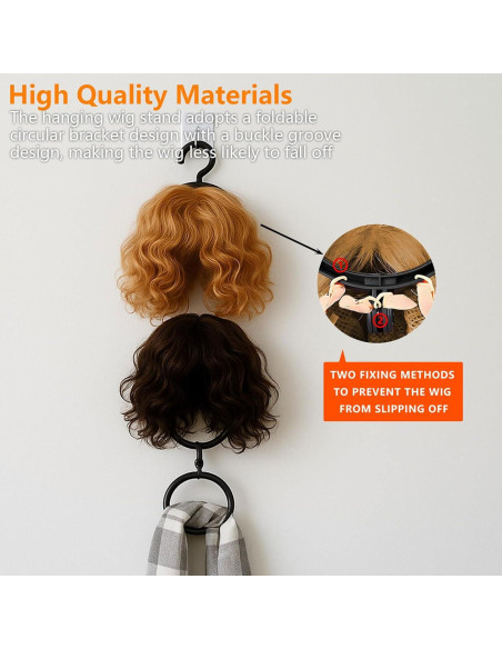 5 Soportes Plegables para Pelucas y Sombreros Aimpiwt - Negro