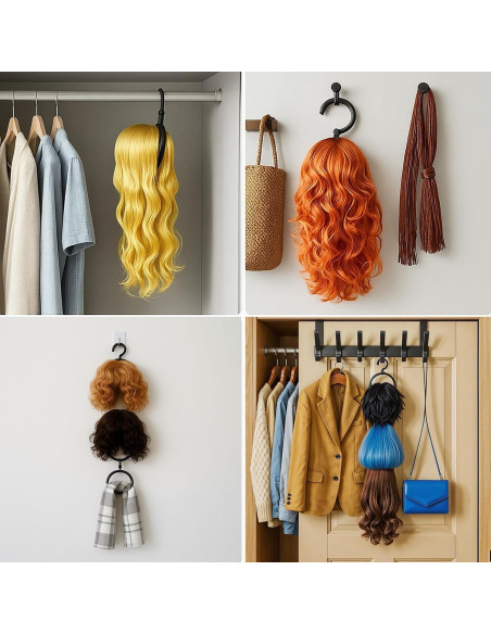 5 Soportes Plegables para Pelucas y Sombreros Aimpiwt - Negro