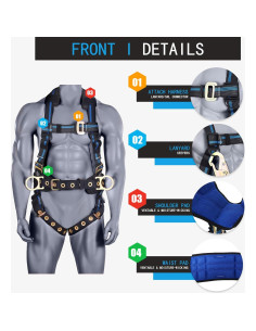 Arnés de Seguridad FHFallArrest 5 Puntos Acolchado 190 kg 2