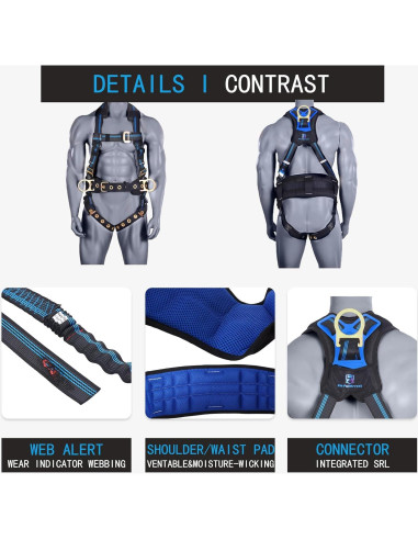 Arnés de Seguridad FHFallArrest 5 Puntos Acolchado 190 kg