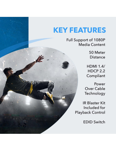 Extensor HDMI OREI EX-170C 4K sobre Ethernet hasta 50m