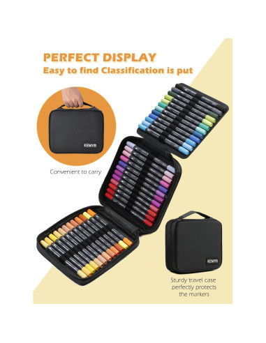 Set de 36 Marcadores Duales KEMYR Punta Fina y Pincel