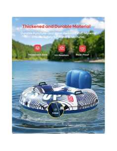 Tubo Inflable para Río QPAU 119 cm con Respaldo y 2 Portavasos 2