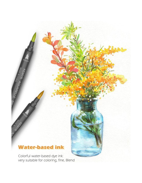 Set de 36 Marcadores Duales KEMYR Punta Fina y Pincel