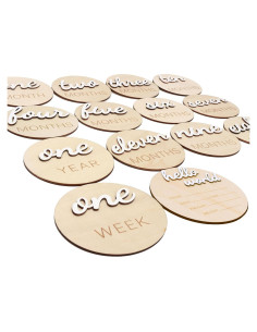 Tarjetas de Hito Mensual de Madera HJKlove - 14 Piezas 10 cm