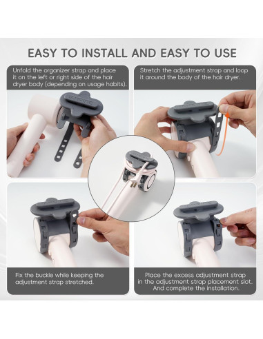 Organizador de Cable para Secador de Pelo Genérico - Silicona Gris