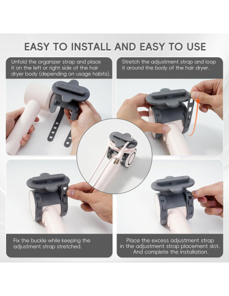 Organizador de Cable para Secador de Pelo Genérico - Silicona Gris