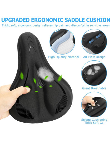 Cojín de Asiento de Bicicleta de Gel CDYWD - Acolchado 4.2 cm