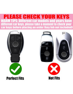 Funda de Llave YIKECASE para Mercedes Benz 3 Botones Negro-Corazón 2