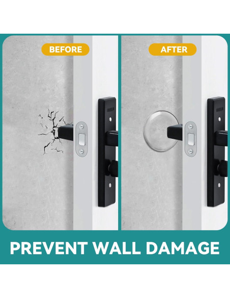 Topes de puerta autoadhesivos Etybetopstar 6PCS 5.08cm Silicona