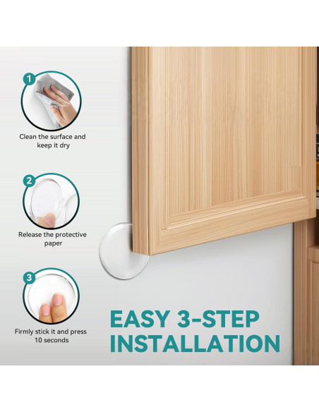 Topes de puerta autoadhesivos Etybetopstar 6PCS 5.08cm Silicona