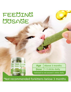 Palitos de Hierba Natural para Gatos Hkpetty 100g - Snack Saludable 2