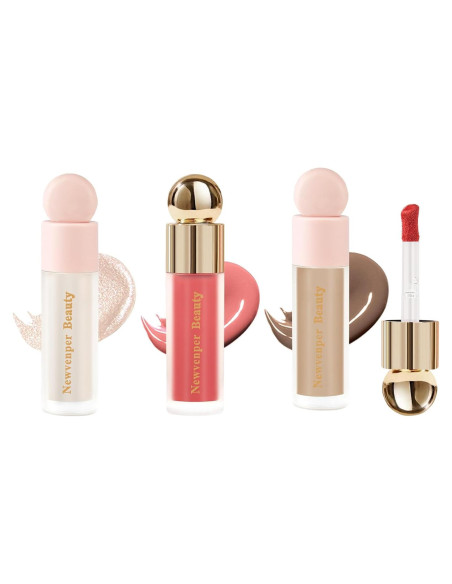 Set de Maquillaje 3 Piezas Newvenper: Contorno, Rubor e Iluminador