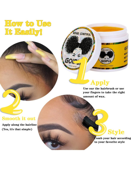 Cera de Control de Bordes Goiple 113.4g Fijación Fuerte No Grasosa