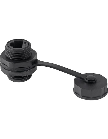 Conector RJ45 CAT6 blindado IP67 para montaje en panel - 10 piezas