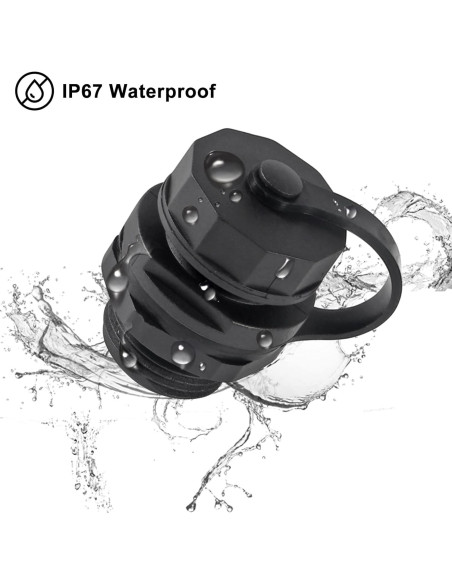 Conector RJ45 CAT6 blindado IP67 para montaje en panel - 10 piezas