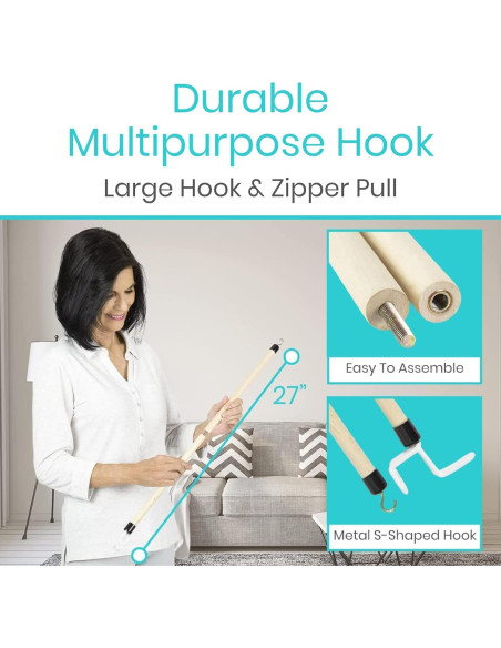 Bastón para Vestirse Vive Health 68.6 cm - Asistente para Ropa