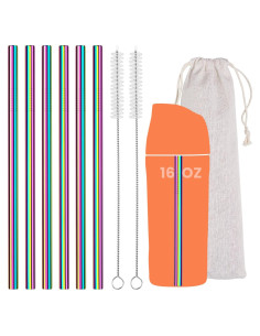 Popotes Reutilizables NiHome 6-Pack Acero Inoxidable Iridiscente