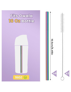 Popotes Reutilizables NiHome 6-Pack Acero Inoxidable Iridiscente 2