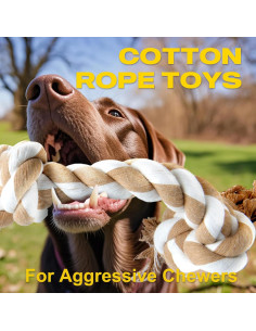 Juguete de Cuerda para Perros Fida 3 Nudos Algodón Natural 2
