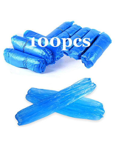 Mangas Desechables Impermeables Yzurbu - 100 Piezas Azul