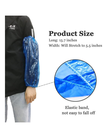 Mangas Desechables Impermeables Yzurbu - 100 Piezas Azul