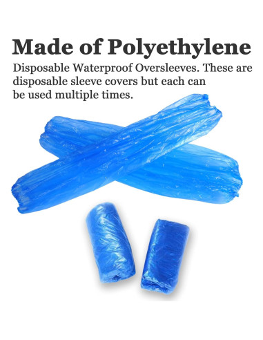 Mangas Desechables Impermeables Yzurbu - 100 Piezas Azul