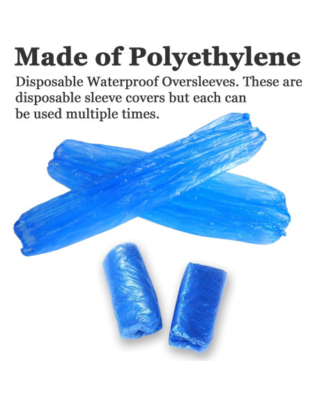 Mangas Desechables Impermeables Yzurbu - 100 Piezas Azul