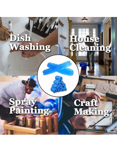 Mangas Desechables Impermeables Yzurbu - 100 Piezas Azul