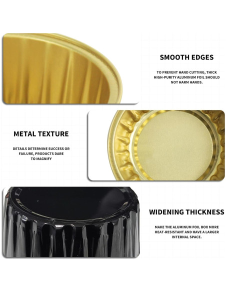 50 Tazas de Aluminio Desechables YOIYINI 5oz con Tapas