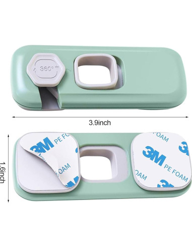 5 Piezas Cerraduras de Seguridad para Refrigerador Verde