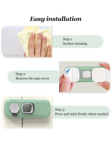 5 Piezas Cerraduras de Seguridad para Refrigerador Verde