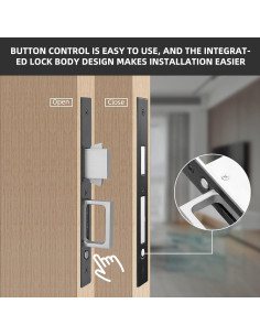 Cerradura de Puerta Corredera SENHARVEST - Sin Llave, Negro 2