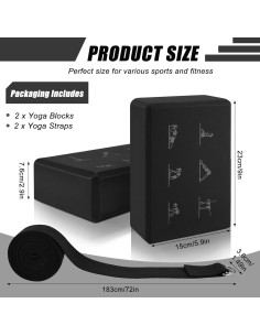 Conjunto de Bloques de Yoga RETON con Correas - 2 Piezas 2